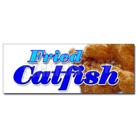 Signmission FRIED CATFISH DECAL sticker fresh lunch dinner platter sandwich fries, D-12 Fried Catfish D-12 Fried Catfish